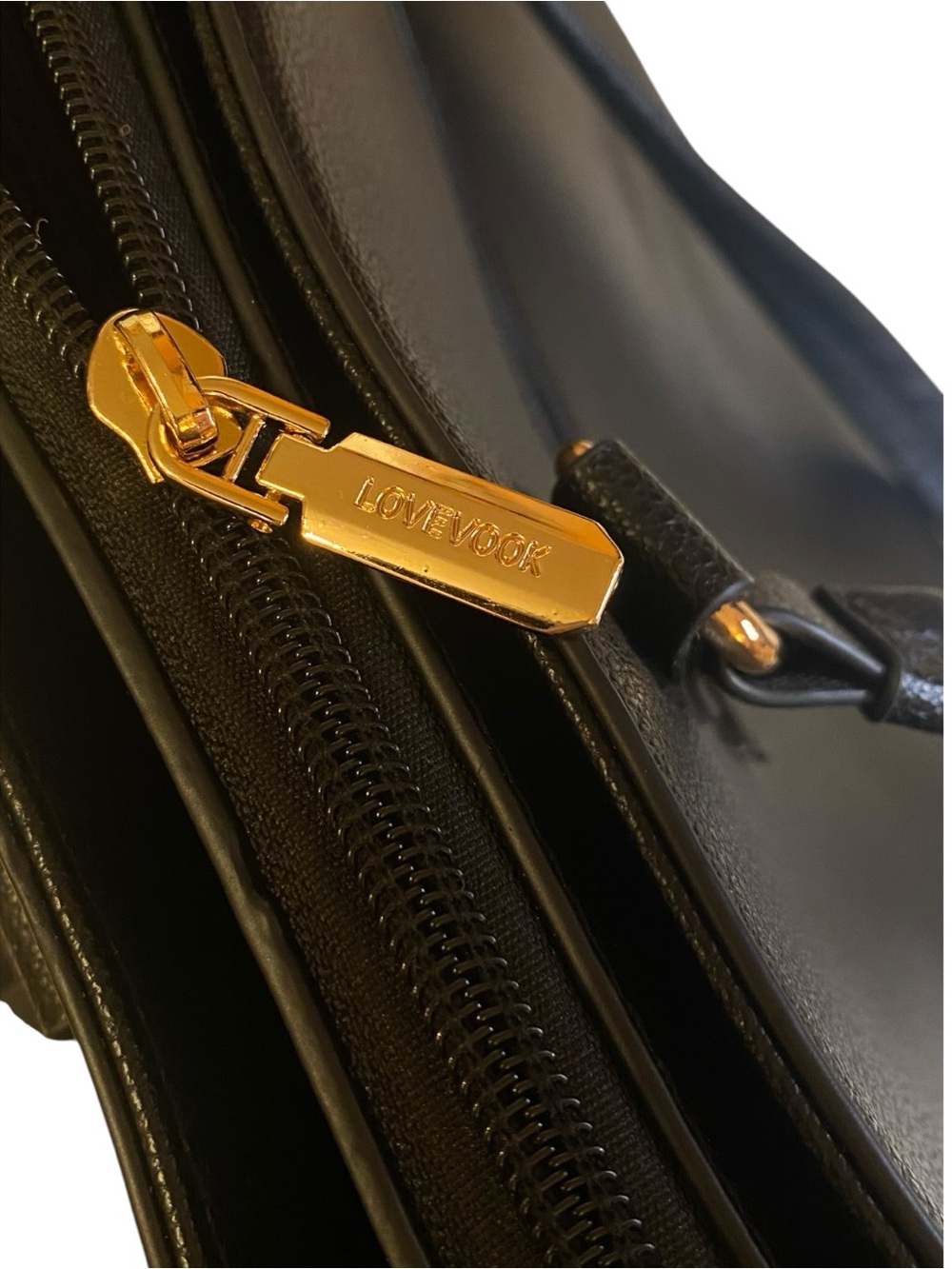 LOVEVOOK Large Laptop Shoulder Bag Tote Vegan Leather Black 16.5” x 6.1” x 11” - Picture 4 of 10